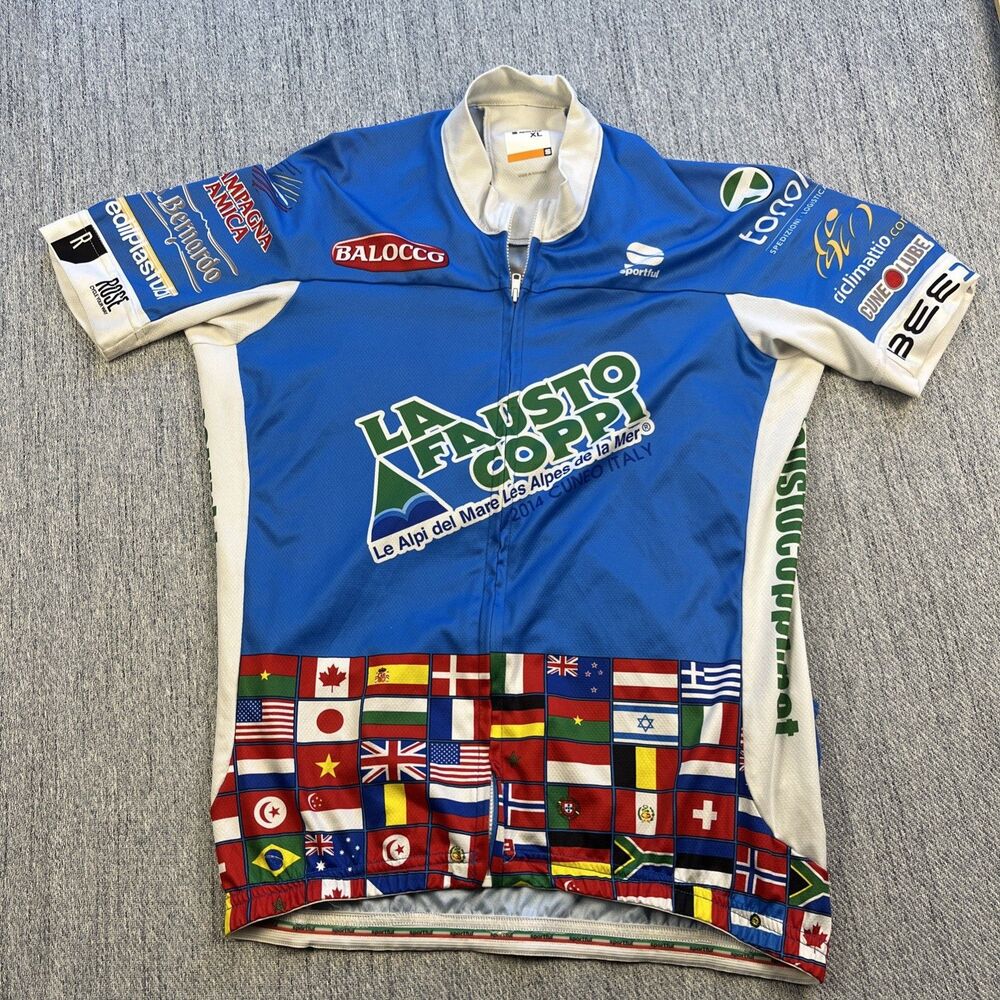Sportful La Fausto Coppi 2014 Cycling Jersey Men's XL Italy Flag Gran Fondo